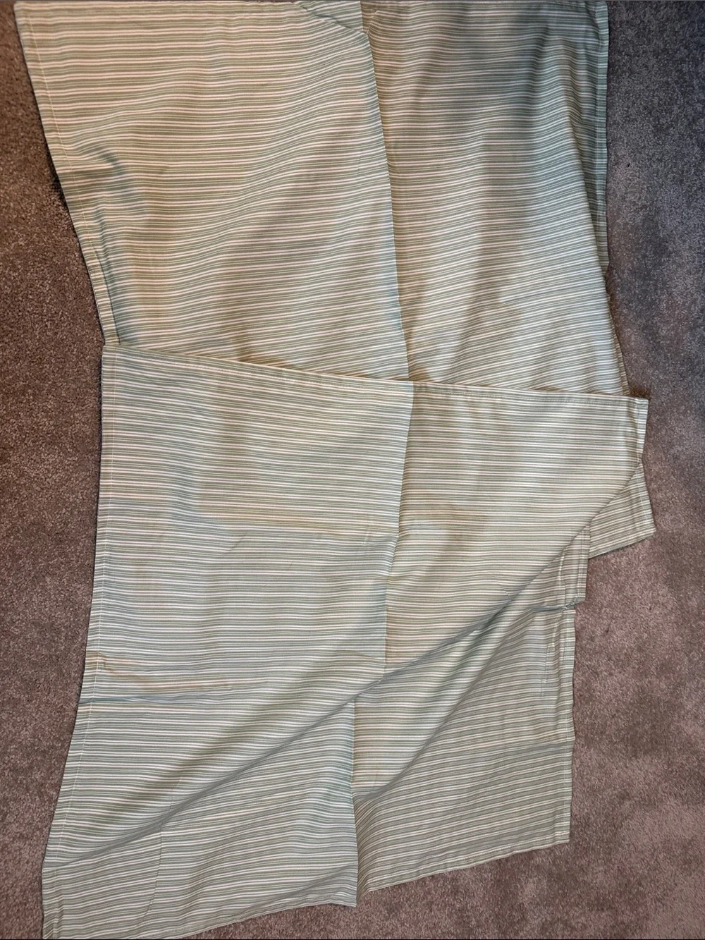Laura Ashley Mint and White Narrow Stripe Pillow Shams - Set of 2